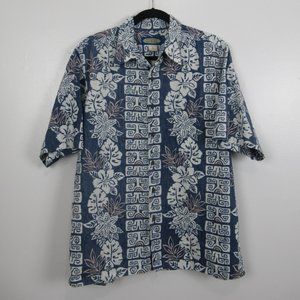 Phil Edwards by Reyn Spooner Cotton Button Up Floral Hawaiian Shirt Men's Large
